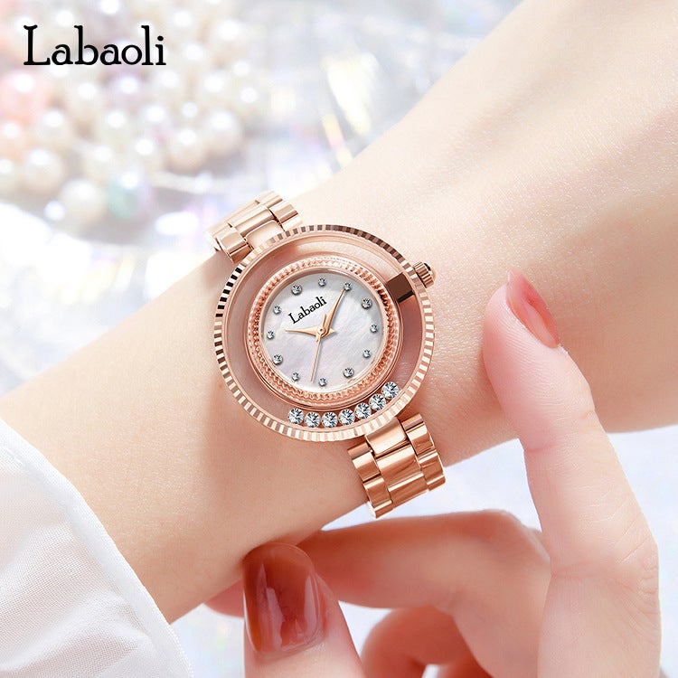 لاباولي ساعة Labaoli نسائية دائرية أنيقة بحواف ماسية مقاومة للماء - Image 5