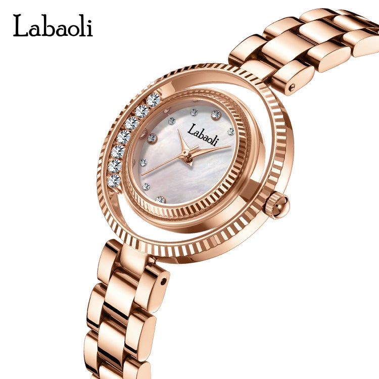 لاباولي ساعة Labaoli نسائية دائرية أنيقة بحواف ماسية مقاومة للماء - Image 3