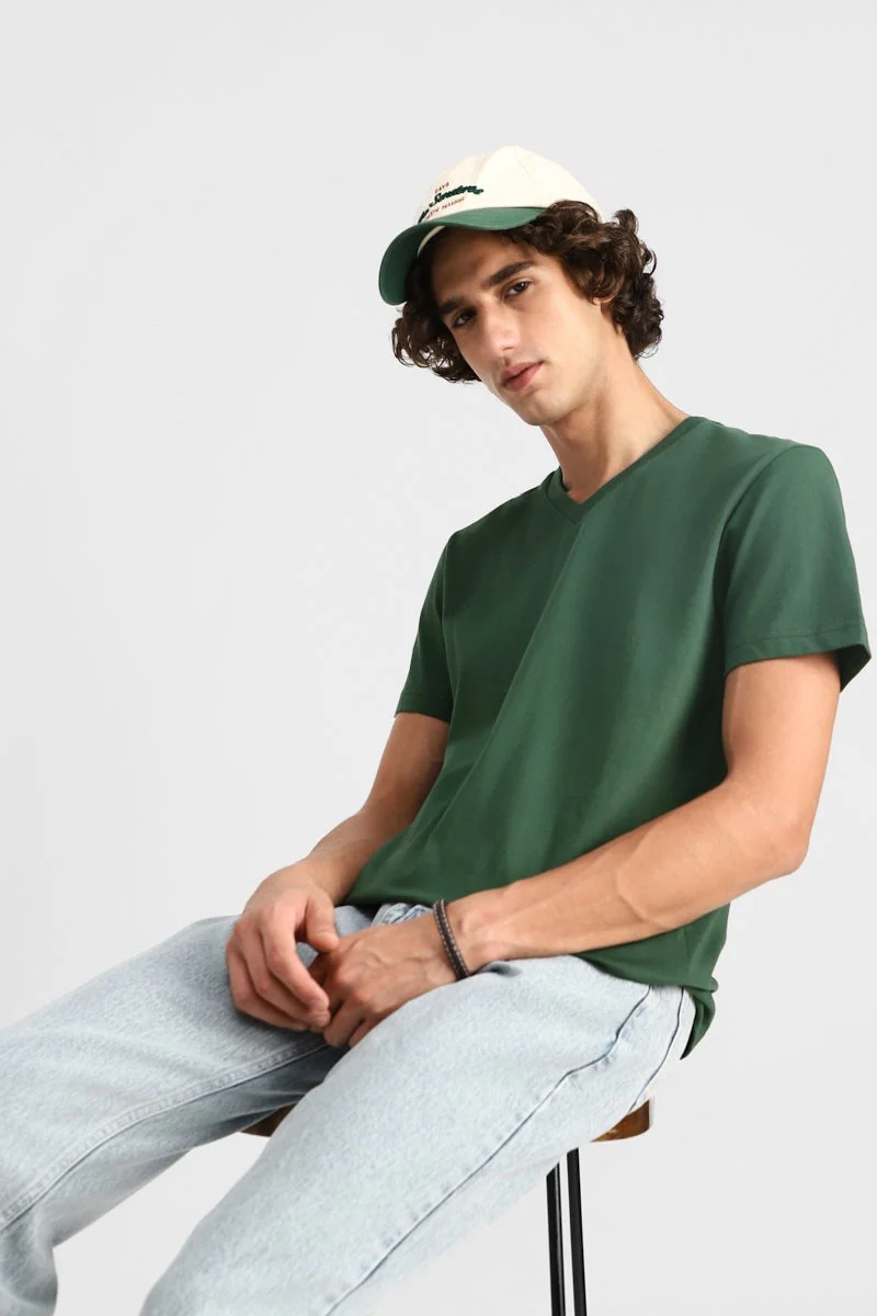 SNITCH 100% Cotton V Neck Regular Fit T-Shirt