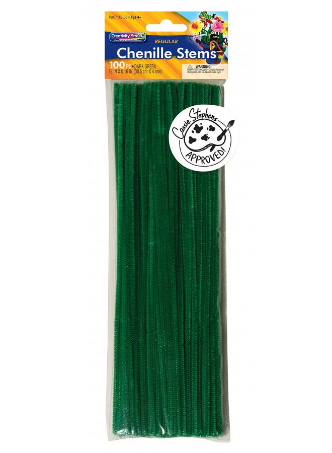 Creativity Street Chenille Stems/Pipe Cleaners, Dark Green, 12 Inch x 4mm, 100 Count - Image 1