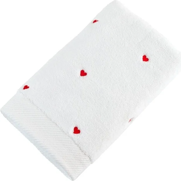 Hobby Lubow Love White Red Embroidered 50X90 6 Piece Towel Set