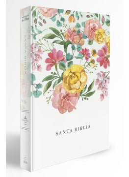 Biblia Reina Valera 1960 tamaño manual, tapa dura, flores rosadas / Spanish Bibl e RVR 1960 Handy Size, LP, HC, pink flowers  - Image 1
