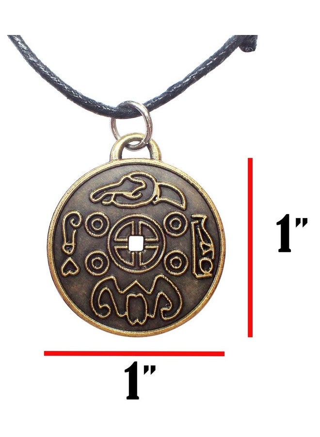 Bijoux De Ja تعويذة جذب الثروة والحظ الجيد عملة ميدالية قلادة بحبل قابل للتعديل 16" - Image 5