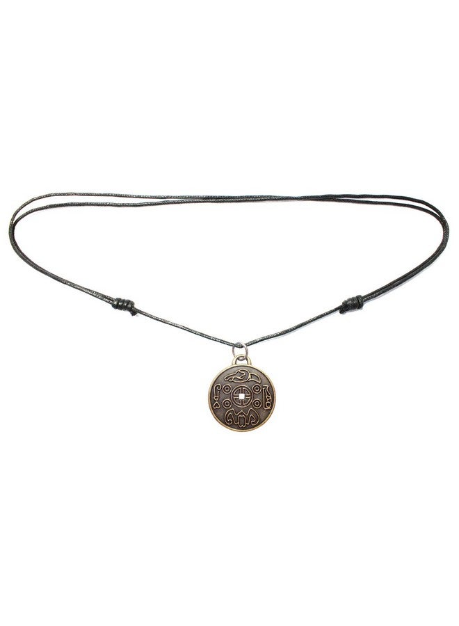 Bijoux De Ja تعويذة جذب الثروة والحظ الجيد عملة ميدالية قلادة بحبل قابل للتعديل 16" - Image 3