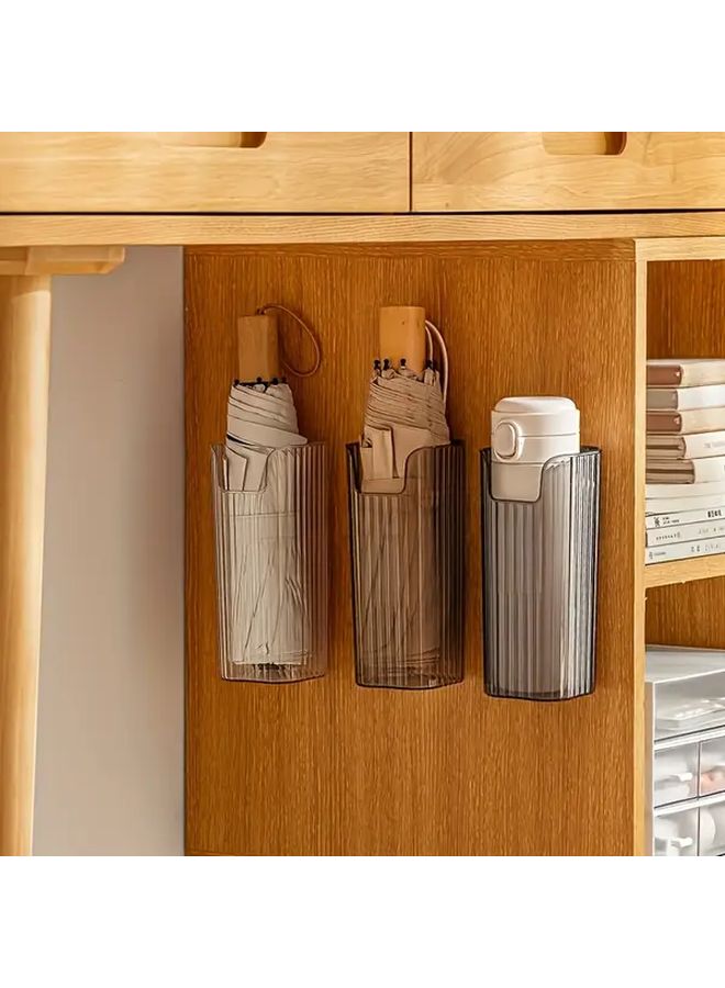 Wall Mounted Umbrella Holder Grey No Drill Space Saving Entryway Storage - Image 4