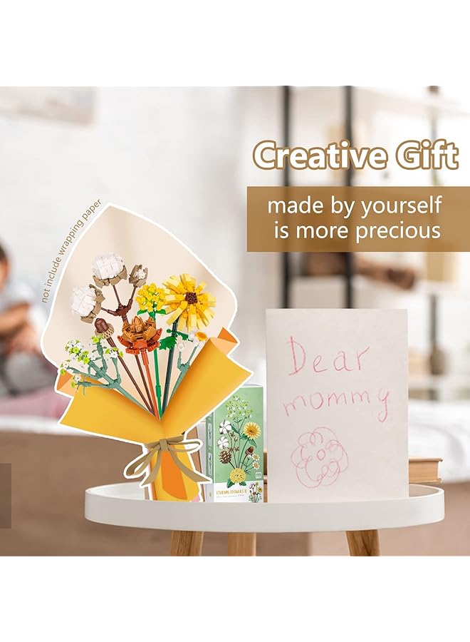 erorex Flowers Bouquet Building Kit Artificial Flower Blocks Set Toy For Adults Creative Botanical Collection For Home Decor Birthday Valentine'S Day Gifts For Girls - Image 3