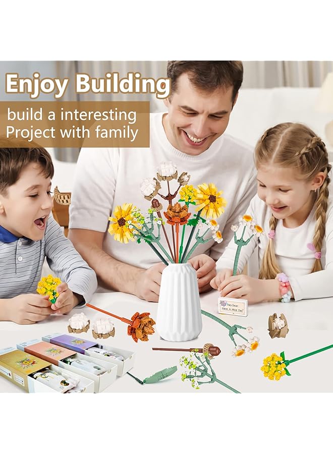 erorex Flowers Bouquet Building Kit Artificial Flower Blocks Set Toy For Adults Creative Botanical Collection For Home Decor Birthday Valentine'S Day Gifts For Girls - Image 2