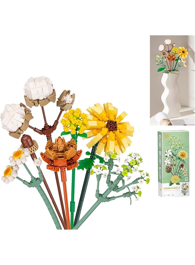 erorex Flowers Bouquet Building Kit Artificial Flower Blocks Set Toy For Adults Creative Botanical Collection For Home Decor Birthday Valentine'S Day Gifts For Girls - Image 1