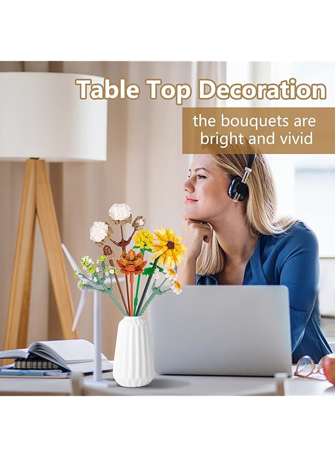 erorex Flowers Bouquet Building Kit Artificial Flower Blocks Set Toy For Adults Creative Botanical Collection For Home Decor Birthday Valentine'S Day Gifts For Girls - Image 4