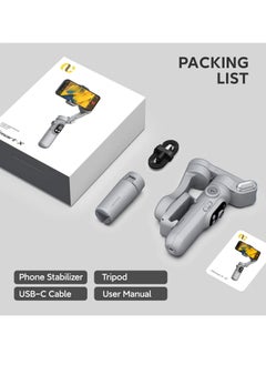 AOCHUAN Smart X Gimbal Stabilizer for Smartphone, LED Light Face Tracking Inception Timelapse, Handheld Foldable 3-Axis Gimble for iPhone/Android YouTube TikTok Vlog (Grey)  - Image 2