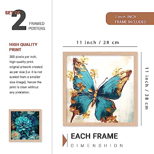 walllane - Modern Art Abstrect Peacock Painting For Living Room Bedroom Office Hotel| Nature Inspired Wall Decor Painting | Art Decor (10 Inch x 13 Inch) Set 4 Cate- 030 - Image 3