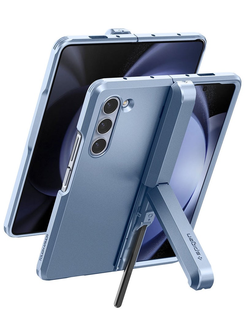 Spigen - Tough Armor Pro P for Samsung Galaxy Z Fold 5 Case Cover with S Pen Holder (S-Pen Not Included) - Sierra Blue - Image 1