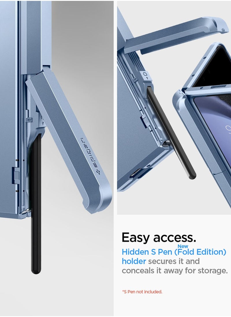 Spigen - Tough Armor Pro P for Samsung Galaxy Z Fold 5 Case Cover with S Pen Holder (S-Pen Not Included) - Sierra Blue - Image 1