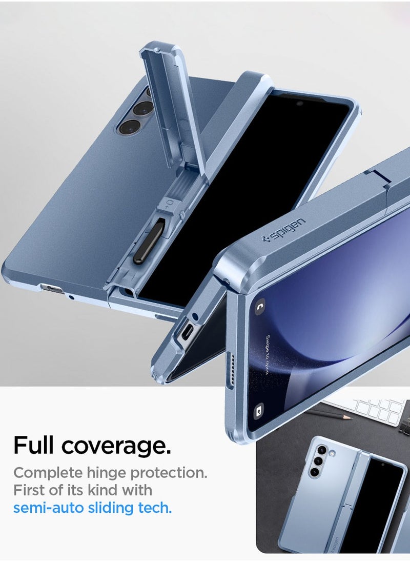 Spigen - Tough Armor Pro P for Samsung Galaxy Z Fold 5 Case Cover with S Pen Holder (S-Pen Not Included) - Sierra Blue - Image 1