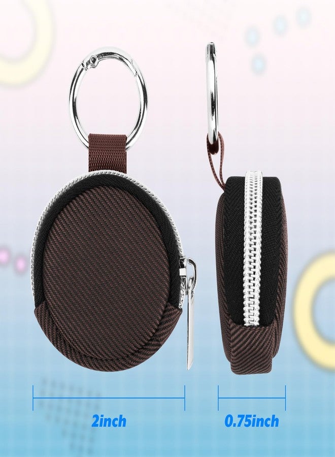 Homakover Portable Ring Organizer Case with Keychain, Traveling Ring Holder Storage Bag, Anti-Lost Keychain Container for Rings, Jewelry (1, Brown) - Image 2