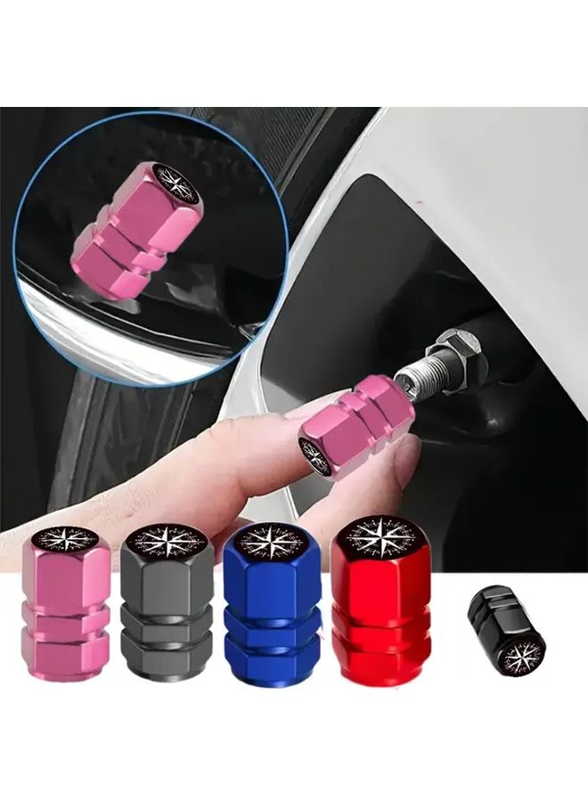 4 Pcs Set Aluminum Alloy Wheel Door Caps With Dustproof Seal And Air Fitting Blue Color For Car Suv Motorcycle Wheel Protectors Easy Installation Dustproof Design Precise Fit For Alloy Rims Wheel Hub Covers Includes Carrying Case Durable Lightweight