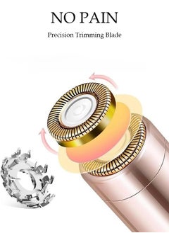 DUNISO Painless Facial Hair Remover for Women, Mini Razor for Women, Precision Brow Trimmer, Rechargeable Facial Hair Removal, for Upper Lip, Chin, Eyebrow, Neck, Leg  - Image 4