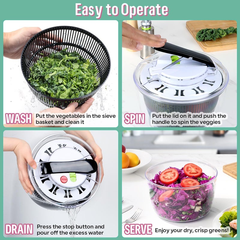 E-far 5L Manual Salad Spinner - Image 5