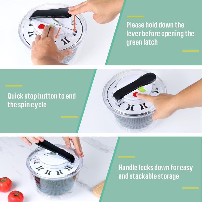 E-far 5L Manual Salad Spinner - Image 4