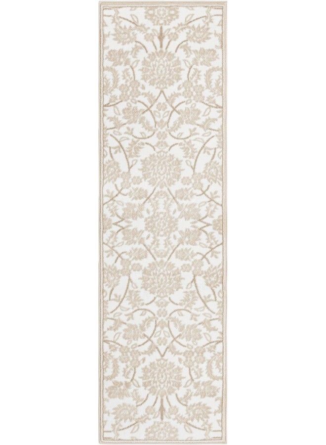 Unique Loom سجادة منطقة مجموعة راشيمور تافت (2' × 7' 3" عداء أبيض ثلجي بيج) - Image 3