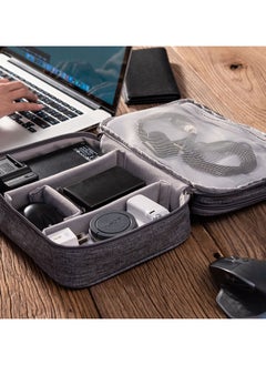 Beauenty Three-layer large capacity portable organizer bag, data cable, charger, battery, sports camera organizer bag, waterproof organizer bag.  - Image 3