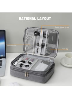 Beauenty Three-layer large capacity portable organizer bag, data cable, charger, battery, sports camera organizer bag, waterproof organizer bag.  - Image 2