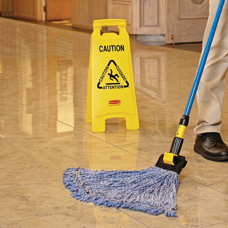 Rubbermaid Commercial Products Multilingual Caution Sign 26-Inch Yellow 2-Sided High Visibility Floor Warning Sign for Office/Restroom/Restaurant/School/Business/Hospital/Distribution Facility - Image 3