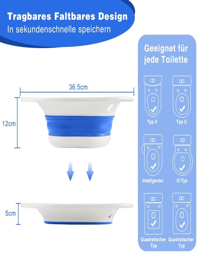 DEANIC Seat Bath for Toilet, Foldable Seat Bath for Hemorrhoids, Adult Sitting Bathtub for Postpartum Care and the Elderly, Hanging Seat Bath with Hand Flush Pump (Blue) - Image 5