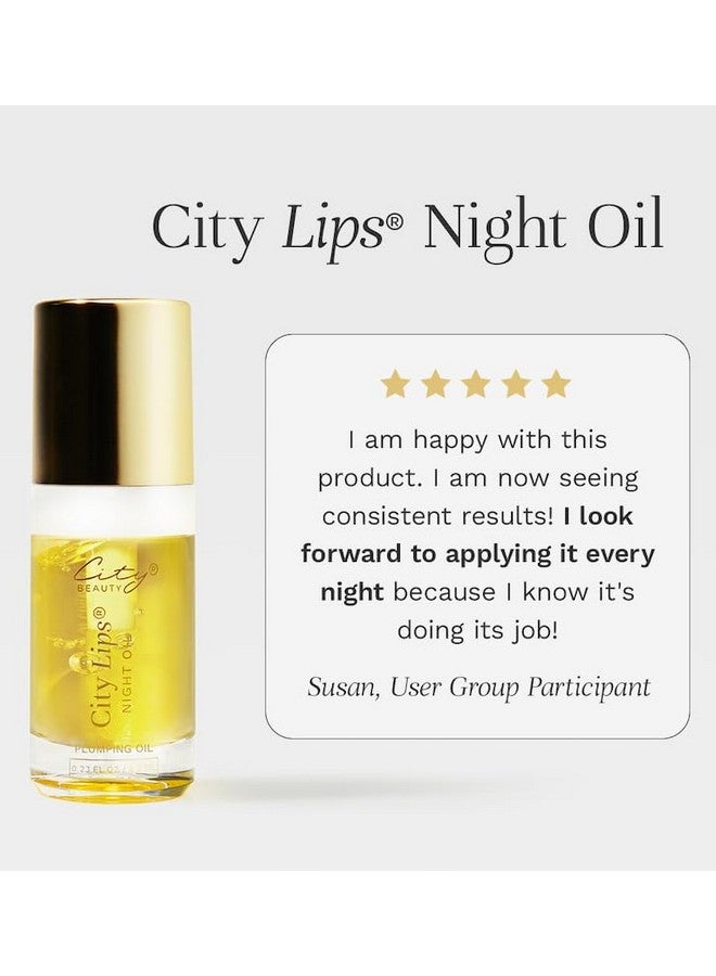 City Beauty City Lips Night Oil - Plump, Hydrate, Restore - Anti-Aging Lip Treatment - Plumping Lip Oil with Hyaluronic Acid & Plant Extracts - Image 5