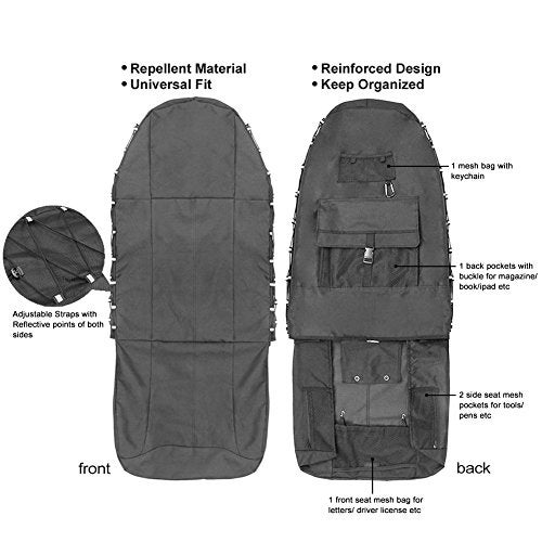 Tirol أغطية مقاعد السيارة الأمامية من TIROL مقاومة للماء، غطاء مقعد دلو عالمي، أغطية مقاعد عالية التحمل للمركبات شبه الشاحنة، السيارات، الشاحنات، جيب، فان، SUV، بيك أب، عبوة واحدة - Image 4