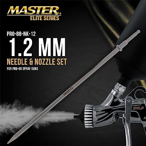 Master Airbrush 1.2 mm Needle, Fluid Nozzle and Air Cap Set Only - Fits a Master Elite Series Elite Performance HVLP Spray Gun - Ideal for Automotive Primers, Topcoats, Clearcoats - Advanced Atomization Technology - Image 2