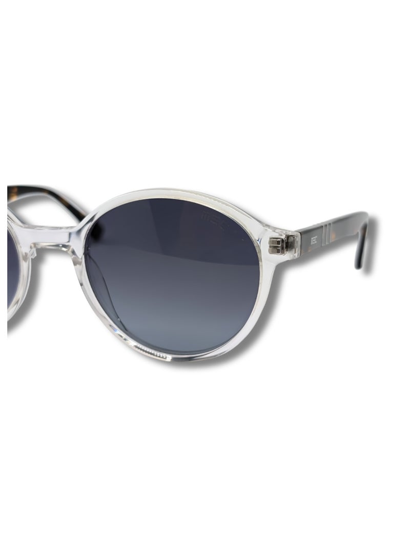 إم إي سي نظارات شمسية دائرية JY2292-C5 للرجال والنساء - واجهة شفافة بإطارات سوداء، عدسات رمادية متدرجة، نظارات حديثة للحماية من الأشعة فوق البنفسجية - Image 3