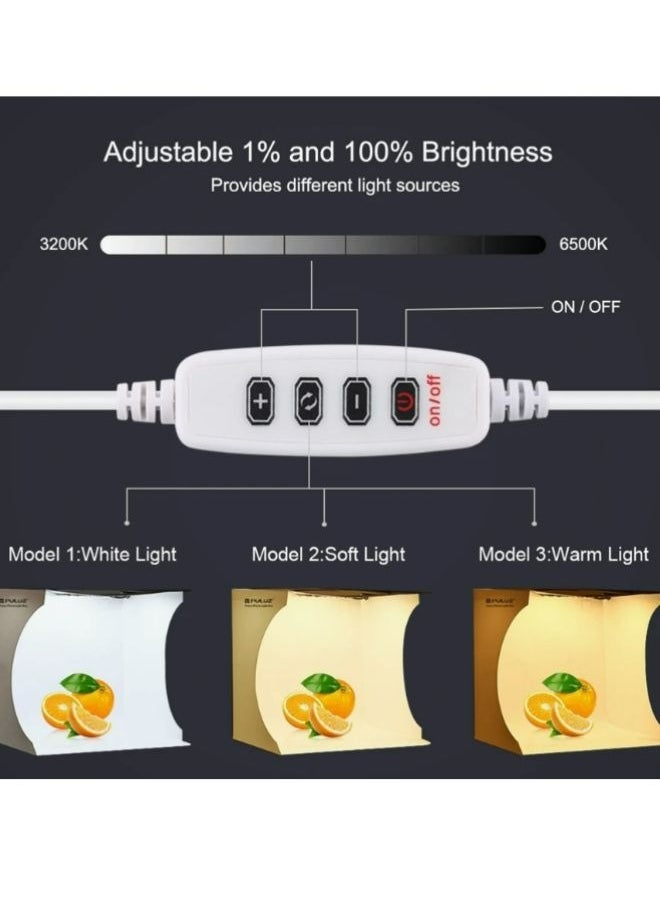 Generic - Portable Photography Shooting Box,Photo Lighting Studio with 3 Modes Dual Color Temperature Ring Light and 6 Color Backdrops - Image 1