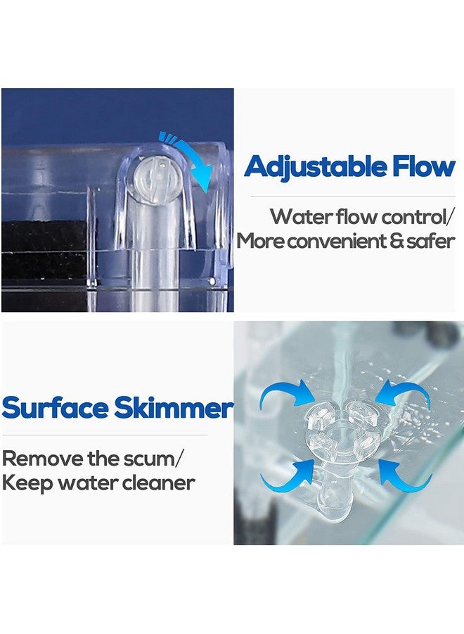 VAYINATO® Coco Nano White Transparent Hang On Filter with Sponge Inlet Protector | Flow Adjuster| with Surface Skimmer | HF-600 | 4W - 450L/Hr | Suits for 1 Feet Cube Tank by Petzlifeworld - Image 4