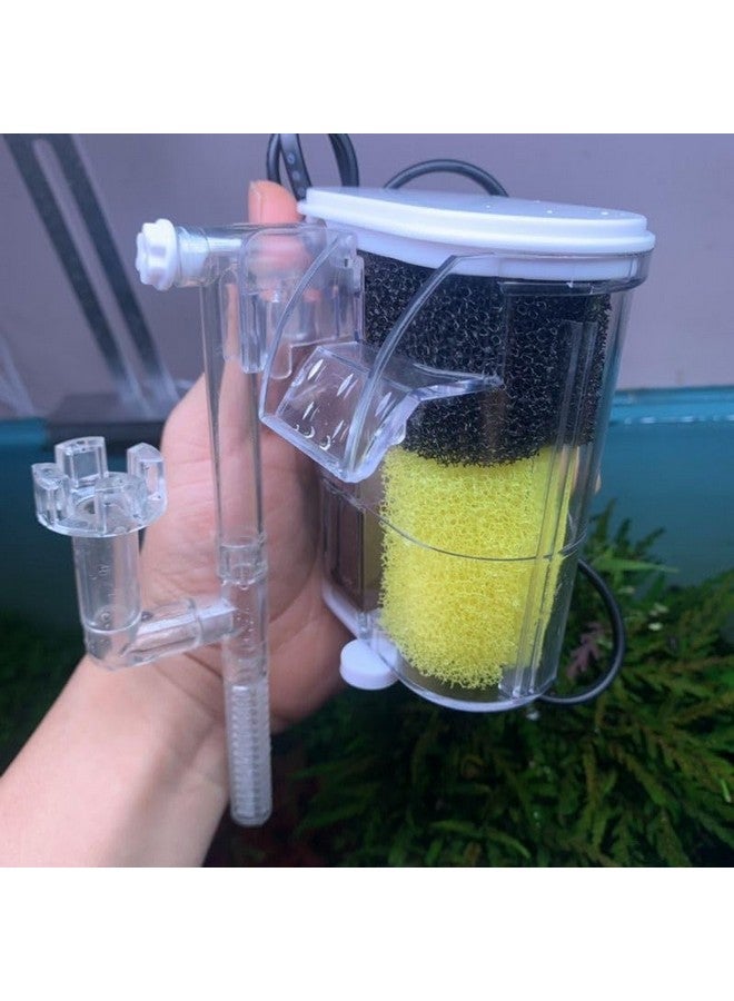 VAYINATO® Coco Nano White Transparent Hang On Filter with Sponge Inlet Protector | Flow Adjuster| with Surface Skimmer | HF-600 | 4W - 450L/Hr | Suits for 1 Feet Cube Tank by Petzlifeworld - Image 3