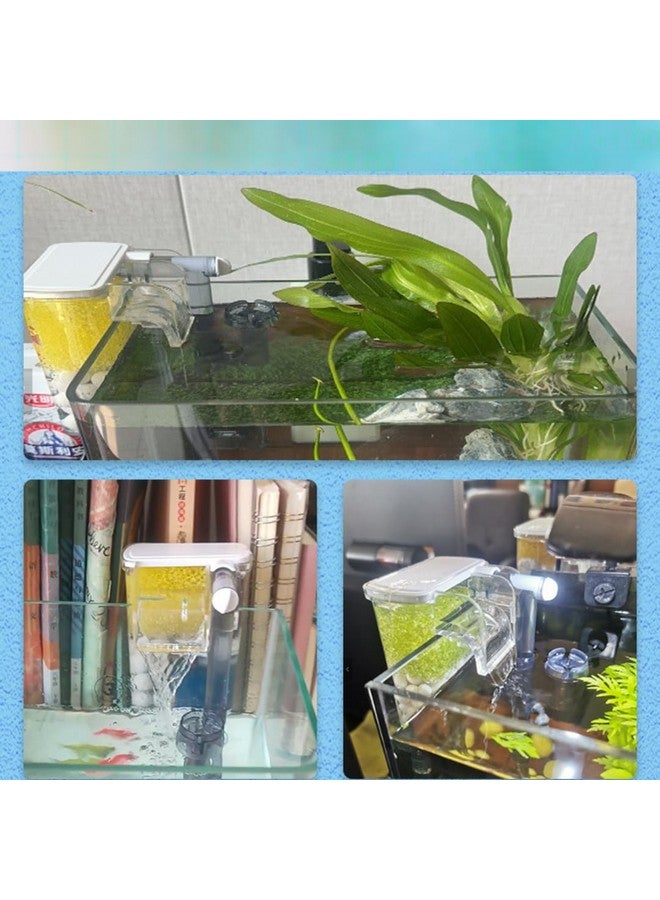 VAYINATO® Coco Nano White Transparent Hang On Filter with Sponge Inlet Protector | Flow Adjuster| with Surface Skimmer | HF-600 | 4W - 450L/Hr | Suits for 1 Feet Cube Tank by Petzlifeworld - Image 2