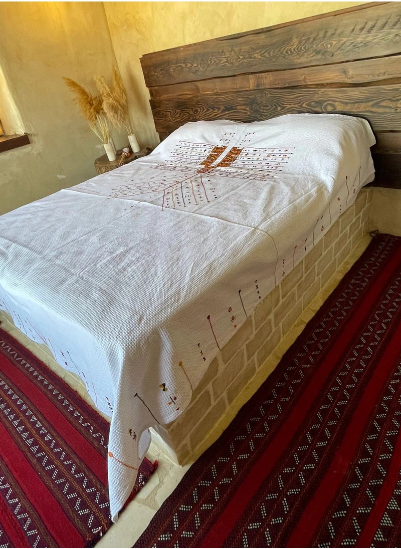 Handmade Vibrant Fiesta Bedspread 100% Egyptian cotton with handmade embroidery  - Image 4