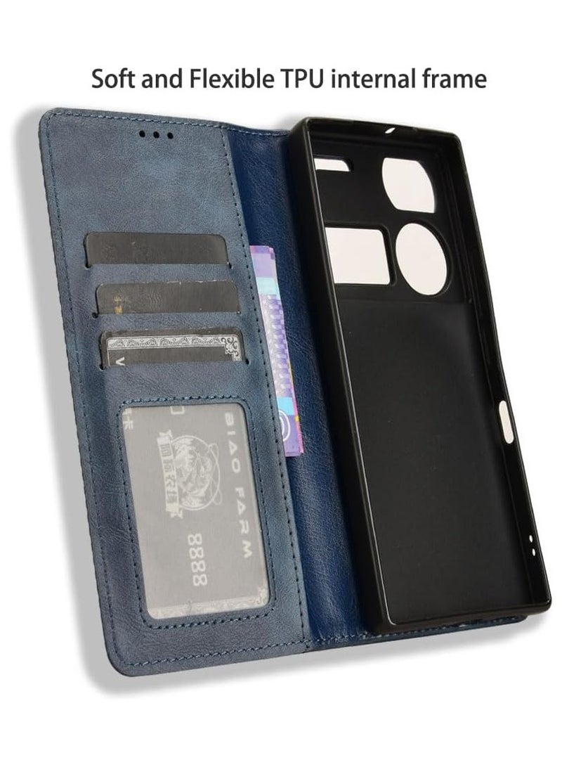 ZTE nubia Z60 Ultra Wallet Case with Card Holder and Stand - ZTE nubia Z60 Ultra Magnetic Phone Case - Image 3