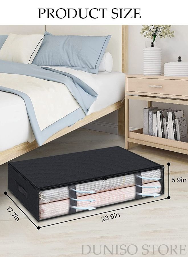DUNISO 3 Pieces Foldable Fabric Closet Storage Organizer Foldable Closet Drawer Storage Box With Clear Window Home Wear-resistant Storage Box Fabric Cubby Storage Basket Cube Storage Bin for Clothes - Image 4