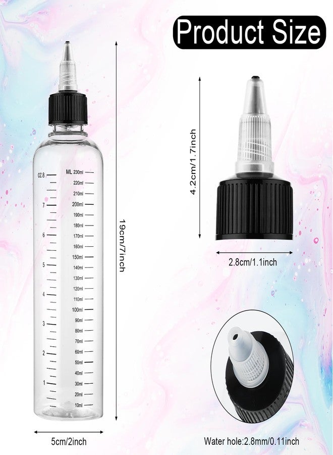 COMNICO 2 Pack Applicator Bottle for Hair 8.5oz Soft Squeeze Empty Oil Dispenser Hair Color Applicator Root Hair Dye PET Plastic Refillable Bottles for Salon Sylist with Graduated Scale and Twist Top - Image 2
