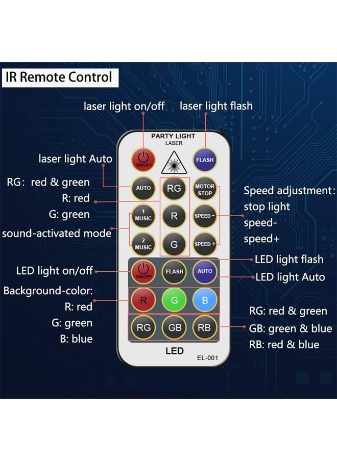 DUNISO Party Lights,Disco Party Lights, Strobe Stage Light,Sound Activated Llights Projector with Remote Control,for Parties Bar Birthday Wedding Holiday Event Live Show Xmas Decorations Lights  - Image 5