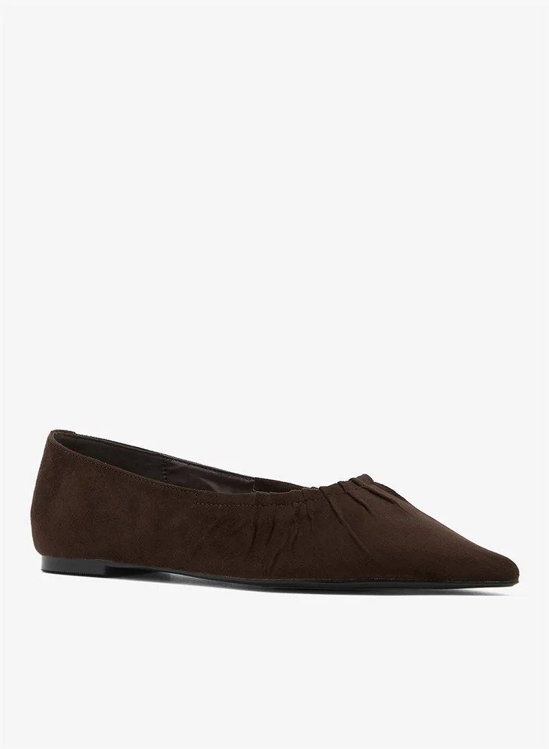 GLAMOROUS Pointed Toe Ruched Ballet Flats