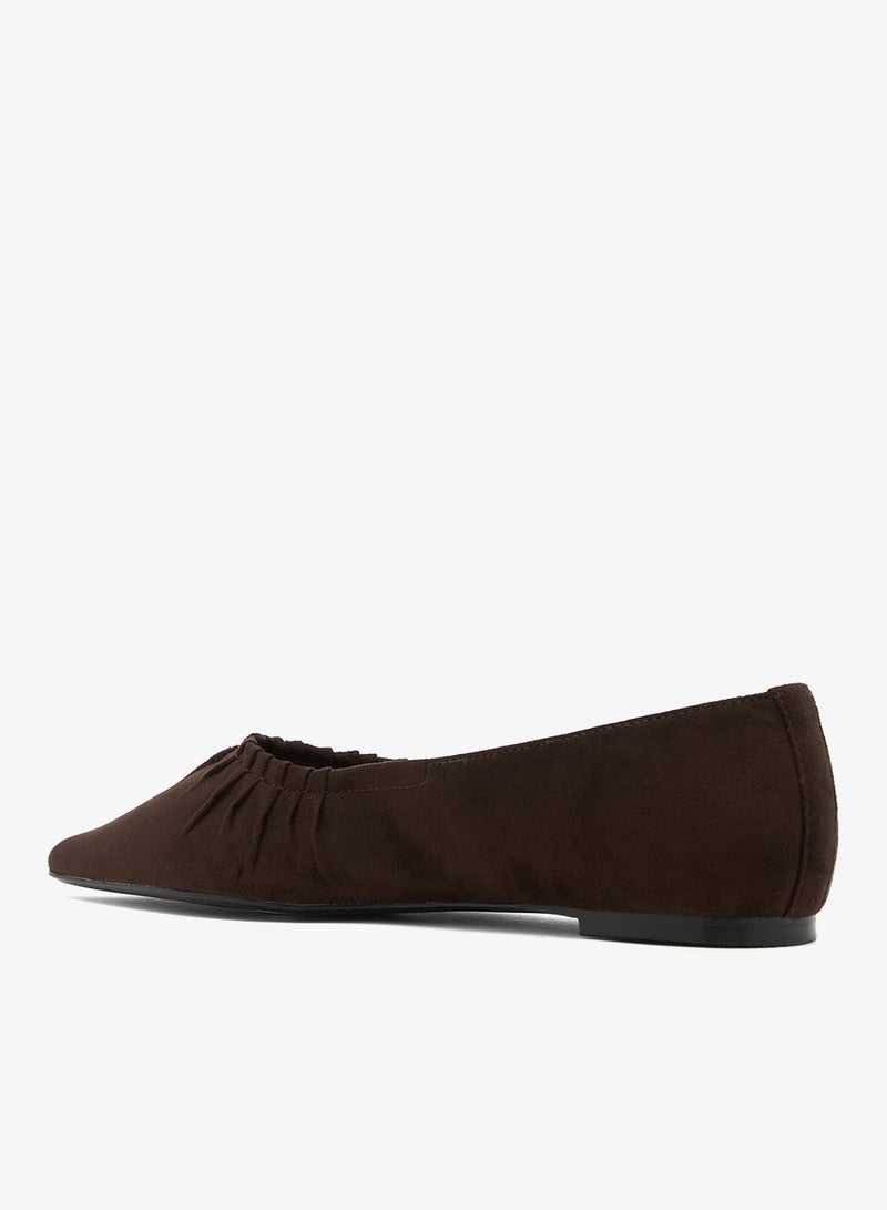 GLAMOROUS Pointed Toe Ruched Ballet Flats - Image 2