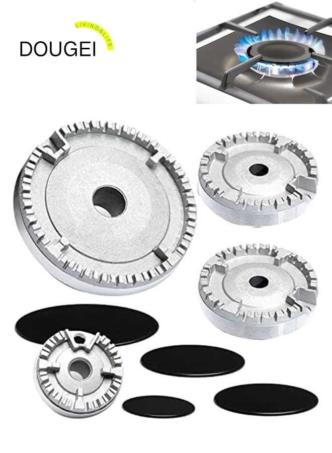 DOUGEI 4Piece Gas Stove Burner Cap Set，Burner Crown Flame Cap Oven Cooker Hob Gas for,Flame Burner Cap Crown Fits All Between Sizes Flat Easy Install Easy to Use - Image 1
