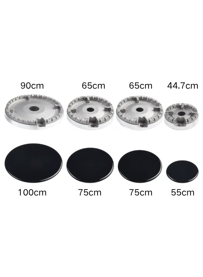 DOUGEI 4Piece Gas Stove Burner Cap Set，Burner Crown Flame Cap Oven Cooker Hob Gas for,Flame Burner Cap Crown Fits All Between Sizes Flat Easy Install Easy to Use - Image 2