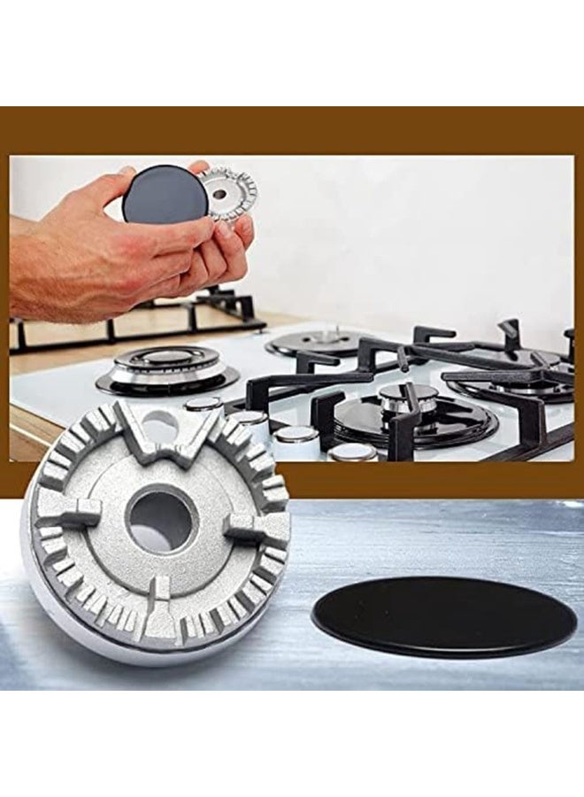 DOUGEI 4Piece Gas Stove Burner Cap Set，Burner Crown Flame Cap Oven Cooker Hob Gas for,Flame Burner Cap Crown Fits All Between Sizes Flat Easy Install Easy to Use - Image 4