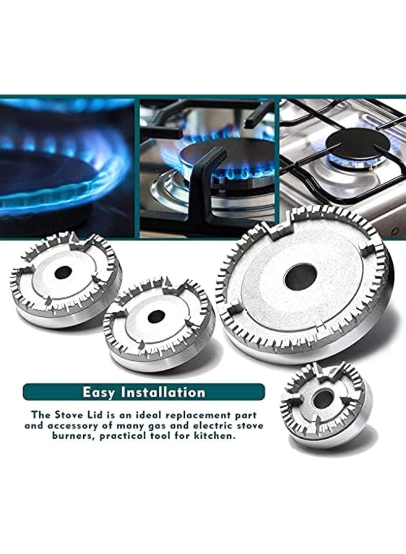 DOUGEI 4Piece Gas Stove Burner Cap Set，Burner Crown Flame Cap Oven Cooker Hob Gas for,Flame Burner Cap Crown Fits All Between Sizes Flat Easy Install Easy to Use - Image 5