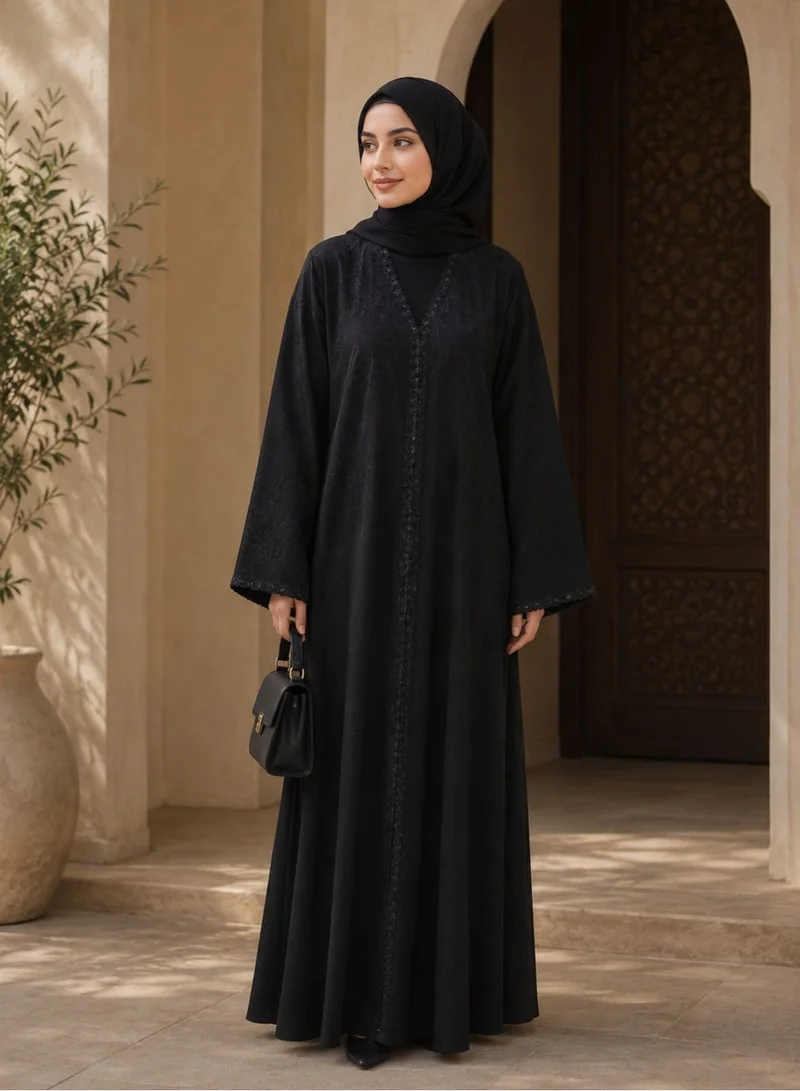Ophelia  Noir Grace Abaya with Matching Hijab – Premium Dubai Style Modest Maxi Dress for Women for Women | Best Price UAE
