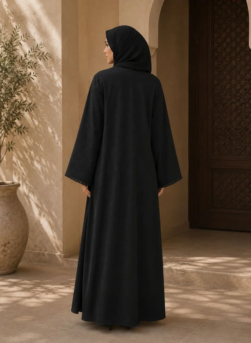 Ophelia  Noir Grace Abaya with Matching Hijab – Premium Dubai Style Modest Maxi Dress for Women for Women | Best Price UAE