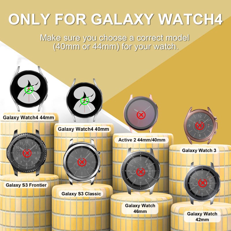 DABAOZA Compatible for Samsung Galaxy Watch 4 5 Band 40mm with Glitter Bumper Case, Women Black Silicone Soft Comfortable Adjustable Strap with Buckle (Blackrosegold, 40) - Image 2